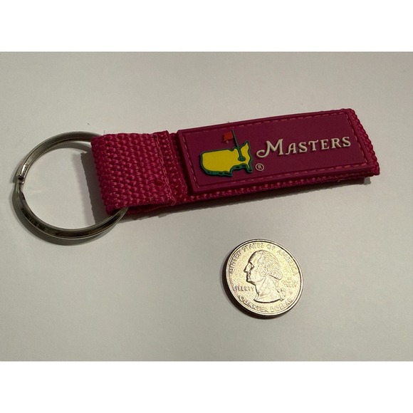 VTG NWOT Authentic Masters Dark Pink Key Fob Augusta Golf Club Key Chain - Picture 4 of 6